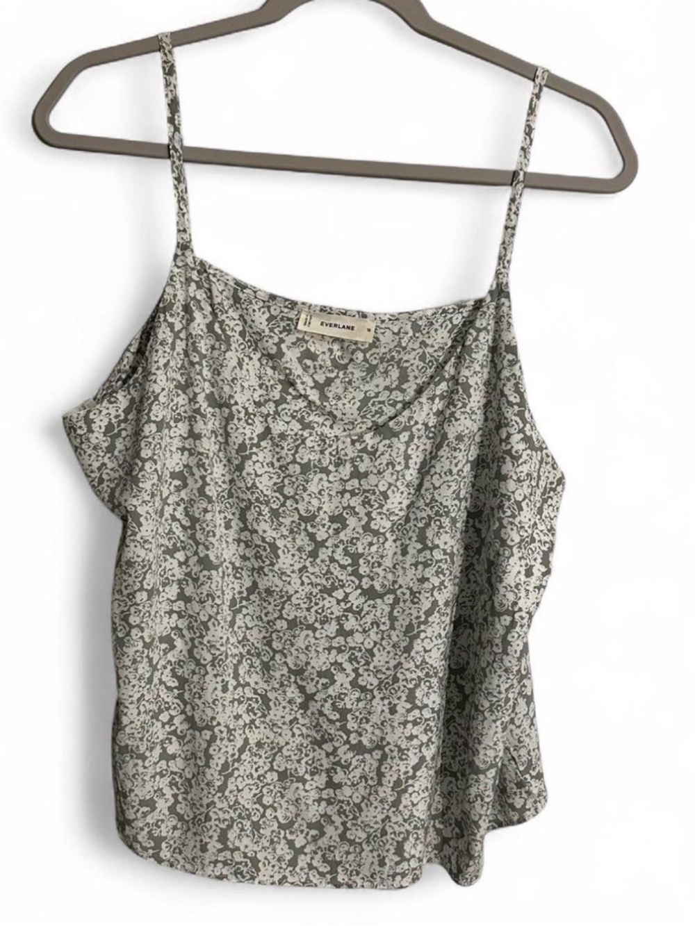 Everlane‎ The Slip Cami in Sage Mini Floral Size 16 Cottagecore Clean Girl